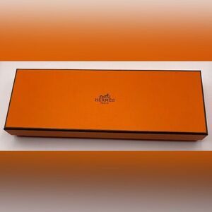 Hermes Paris Gift Box Empty Orange 9.5 X 3.5 Clean Designer